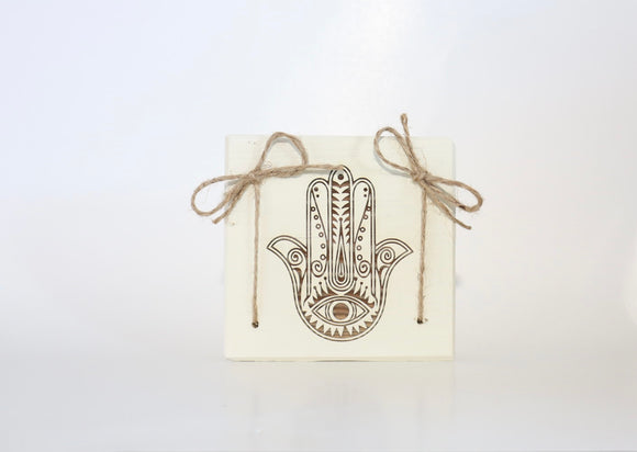 Hamsa Laser Engraved Block - Large