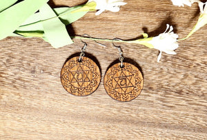 Heart Chakra Wooden Earrings