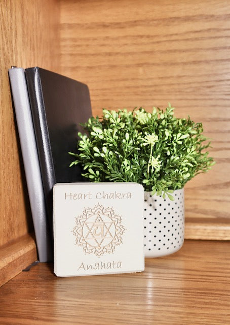 Heart Chakra (Anahata) Laser Engraved Block