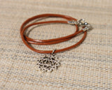 Leather Cord Heart Chakra Charm Necklace/Bracelet