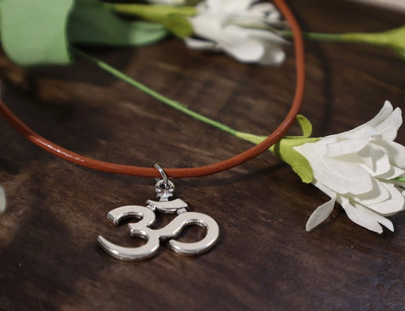 Leather Cord Ohm Charm Necklace/Bracelet