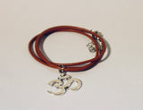 Leather Cord Ohm Charm Necklace/Bracelet