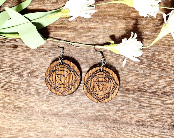 Root Chakra Wooden Earrings