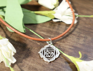 Leather Cord Root Chakra Charm Necklace/Bracelet