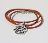 Leather Cord Sacral Chakra Charm Necklace/Bracelet