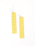 Honeycomb Patterned Genuine Leather Earrings